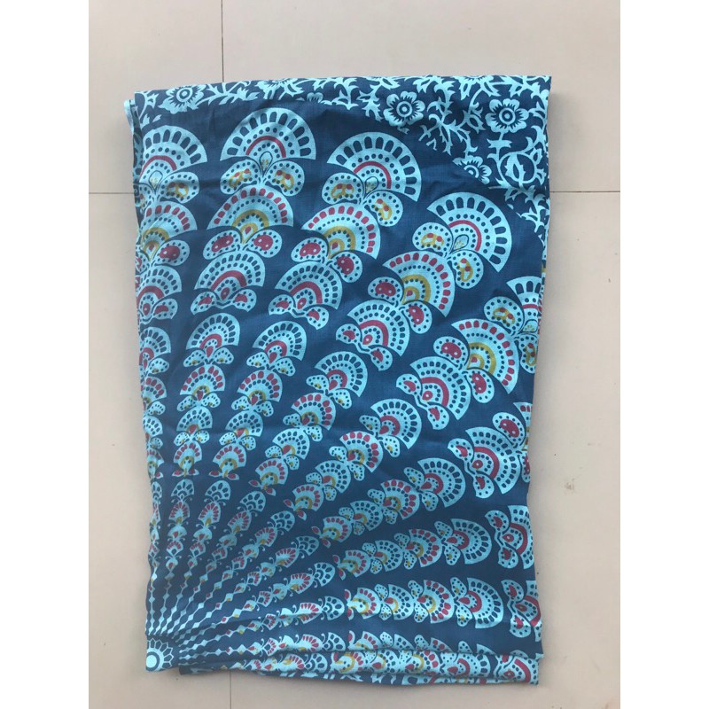Bali Rayon Beach Cloth with Elephant & Peacock Mandala Motif with Tassel Edge | Deary Co Bali