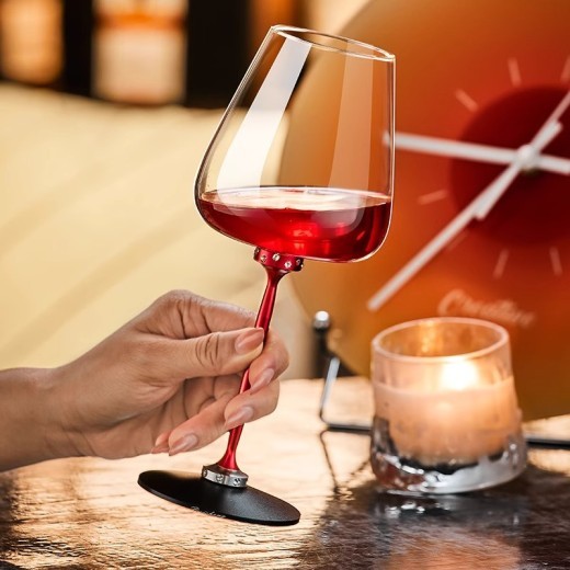 Gift Box Home Gift Creative Crystal Aluminum Rod Rotating Wine Glass