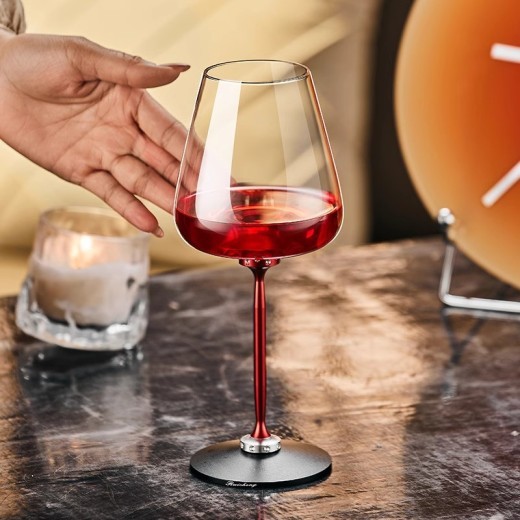 Gift Box Home Gift Creative Crystal Aluminum Rod Rotating Wine Glass