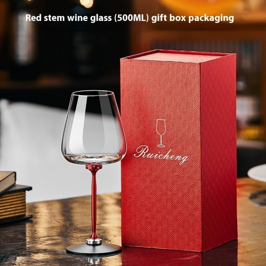 Gift Box Home Gift Creative Crystal Aluminum Rod Rotating Wine Glass