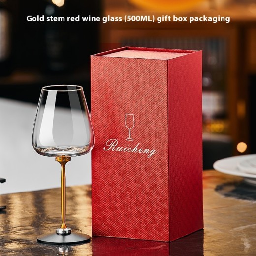 Gift Box Home Gift Creative Crystal Aluminum Rod Rotating Wine Glass