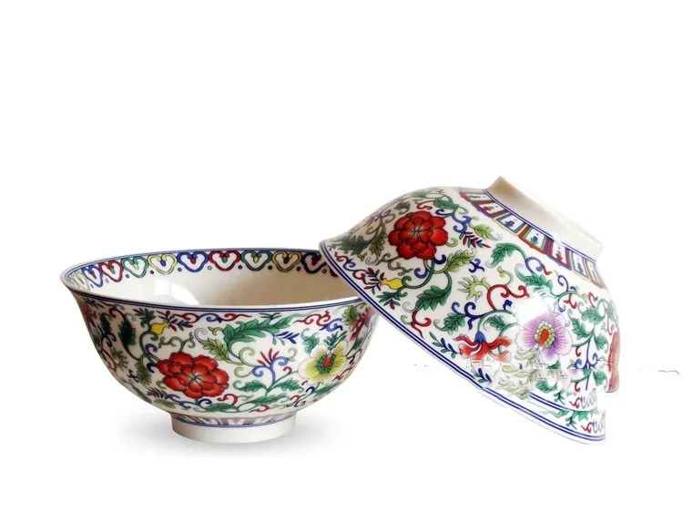 Dragon And Phoenix Chinese Bone China Rice Bowl