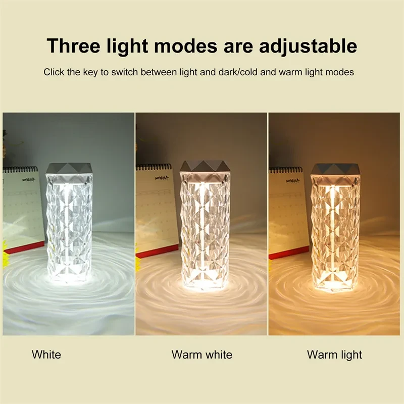 Crystal Lamp Air Humidifier Color Night Light