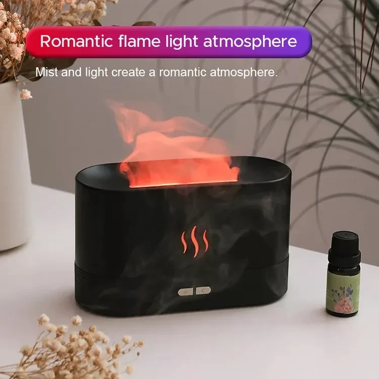 Led RGB Colorful Essential Oil Fire Flame Aroma Diffuser