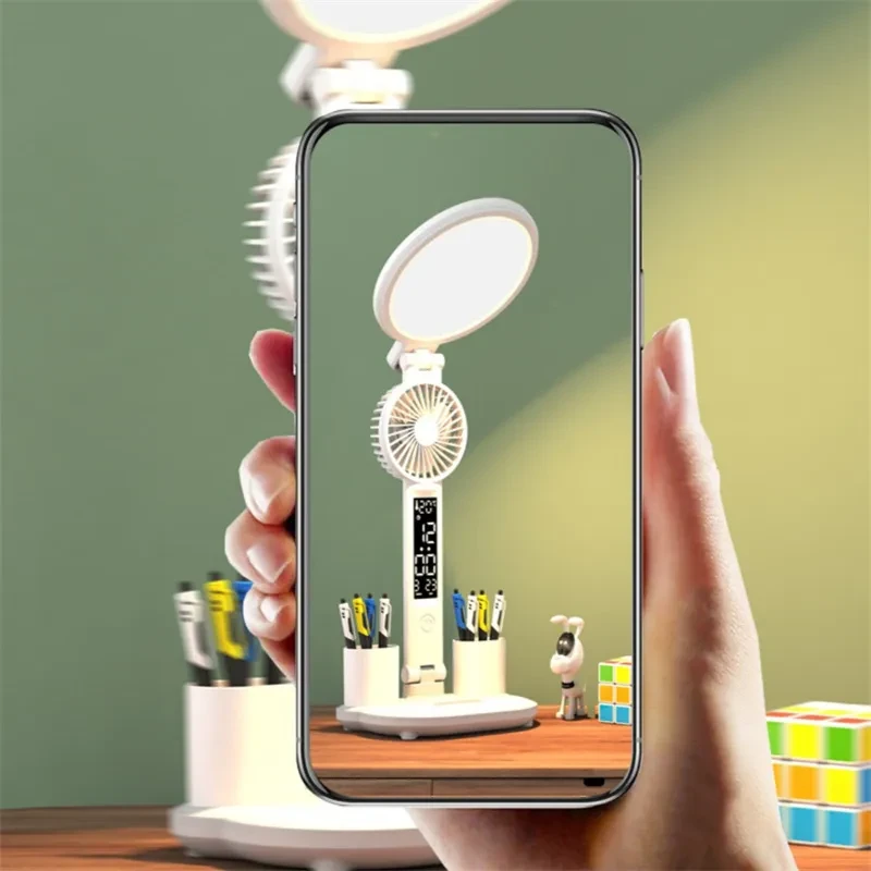 LED Clock Table Lamp USB Chargeable Dimmable