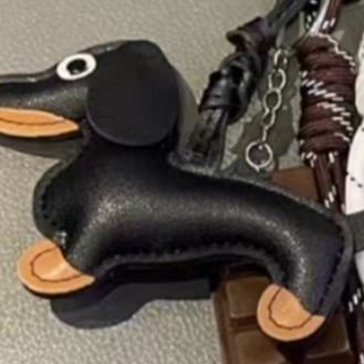 Bag Leather Sausage Dog Pendant Resin