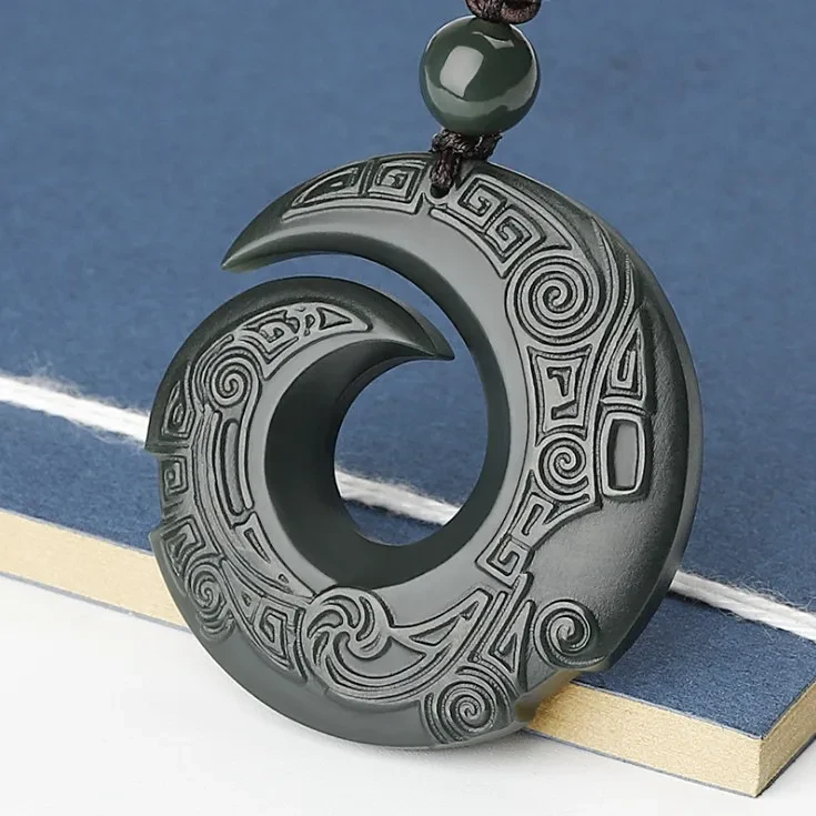 Hetian jade sapphire pendant