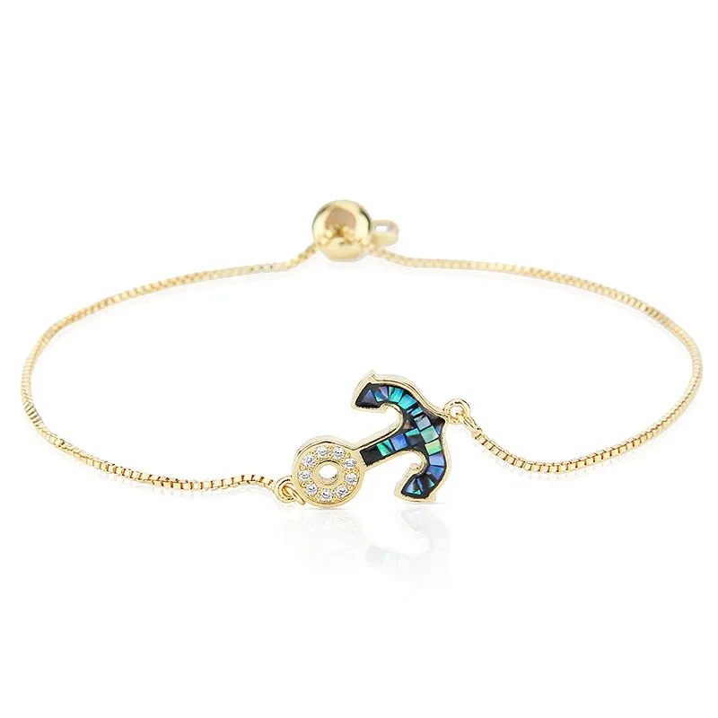 Ladies anchor pendant bracelet
