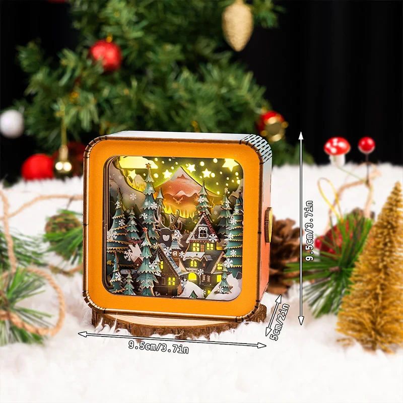 Warm Christmas Eve Kit - 3D Wooden Puzzle Night Light