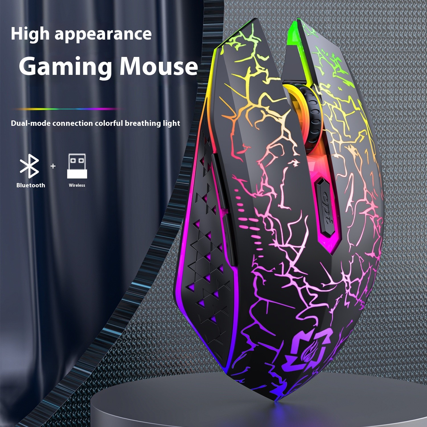 Bluetooth Dual-mode 24G Radio Gaming Mouse Rechargeable Luminous Mute Breathing Light