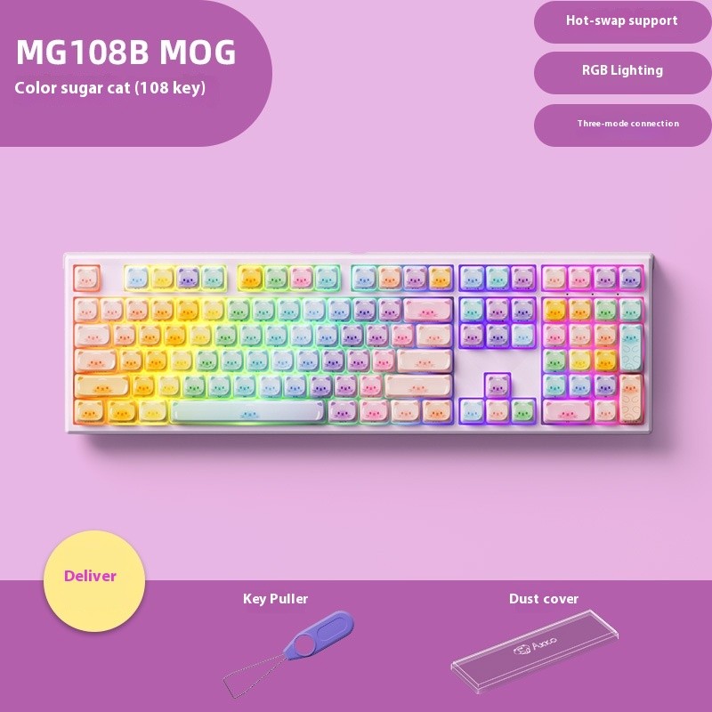 Colored Sugar Cat Mechanical Keyboard The Third Mock Examination Bluetooth