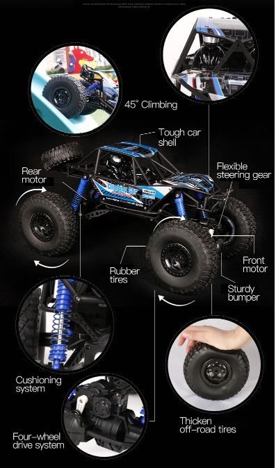 RC Car, Rechargeable, 1:10 Super Large, Off-road,High Speed, Orange