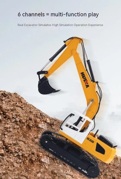 RC excavator Digger, HUINA 1516, 1:24, Rechargeable,6CH.