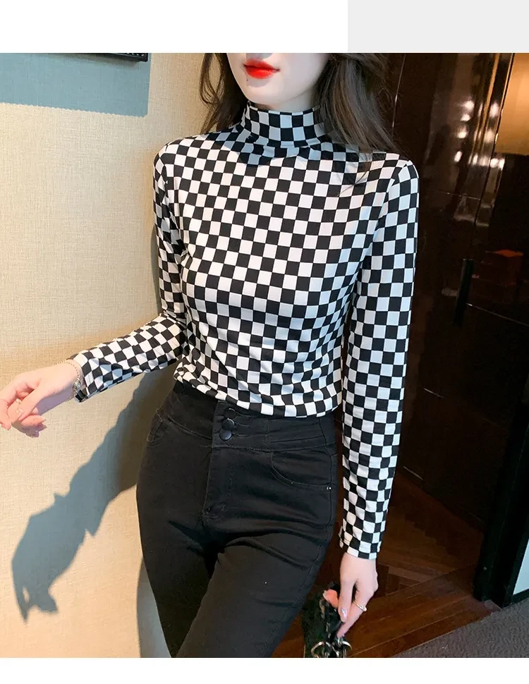 Half Turtleneck Bottoming Shirt Women's Fall Winter Slim Slimming