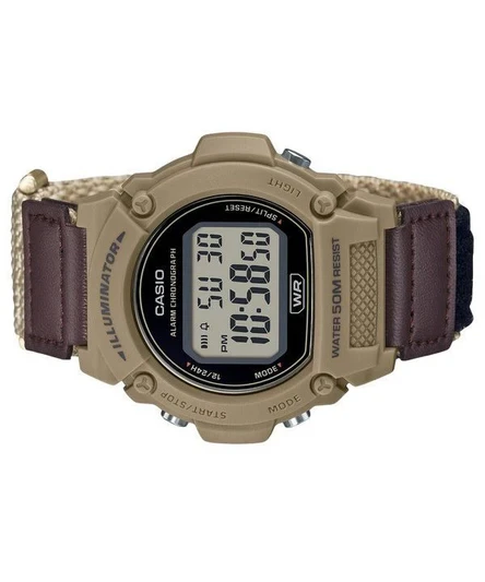 Casio Standard Brown Digital Cloth Strap Quartz W-219HB-5AV Men's Watch