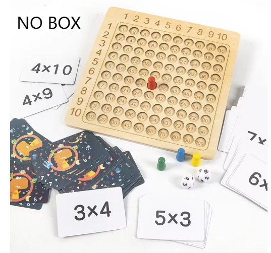 Montessori Multiplication Board Game Math Wooden Toys Kids Learning Educational Table With Flash Cards Counting Teaching Aids