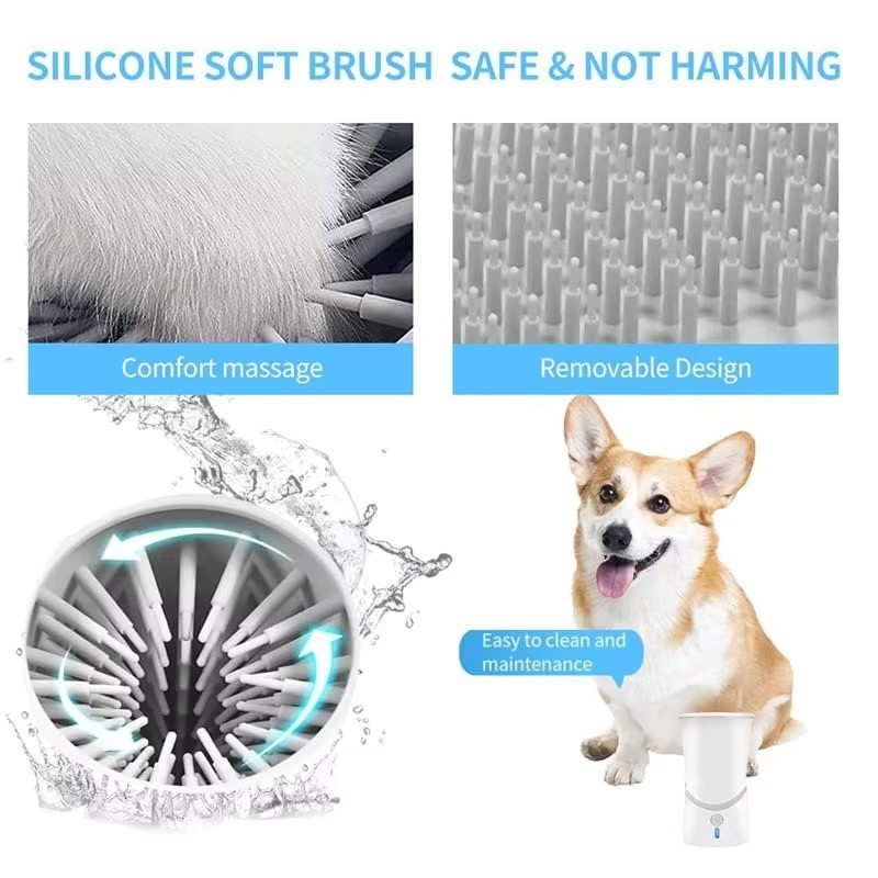 Electric Dog Paw Cleaner,automatic Paw Cleaner,portable Dog Paw Grooming,silicone Pet Brush