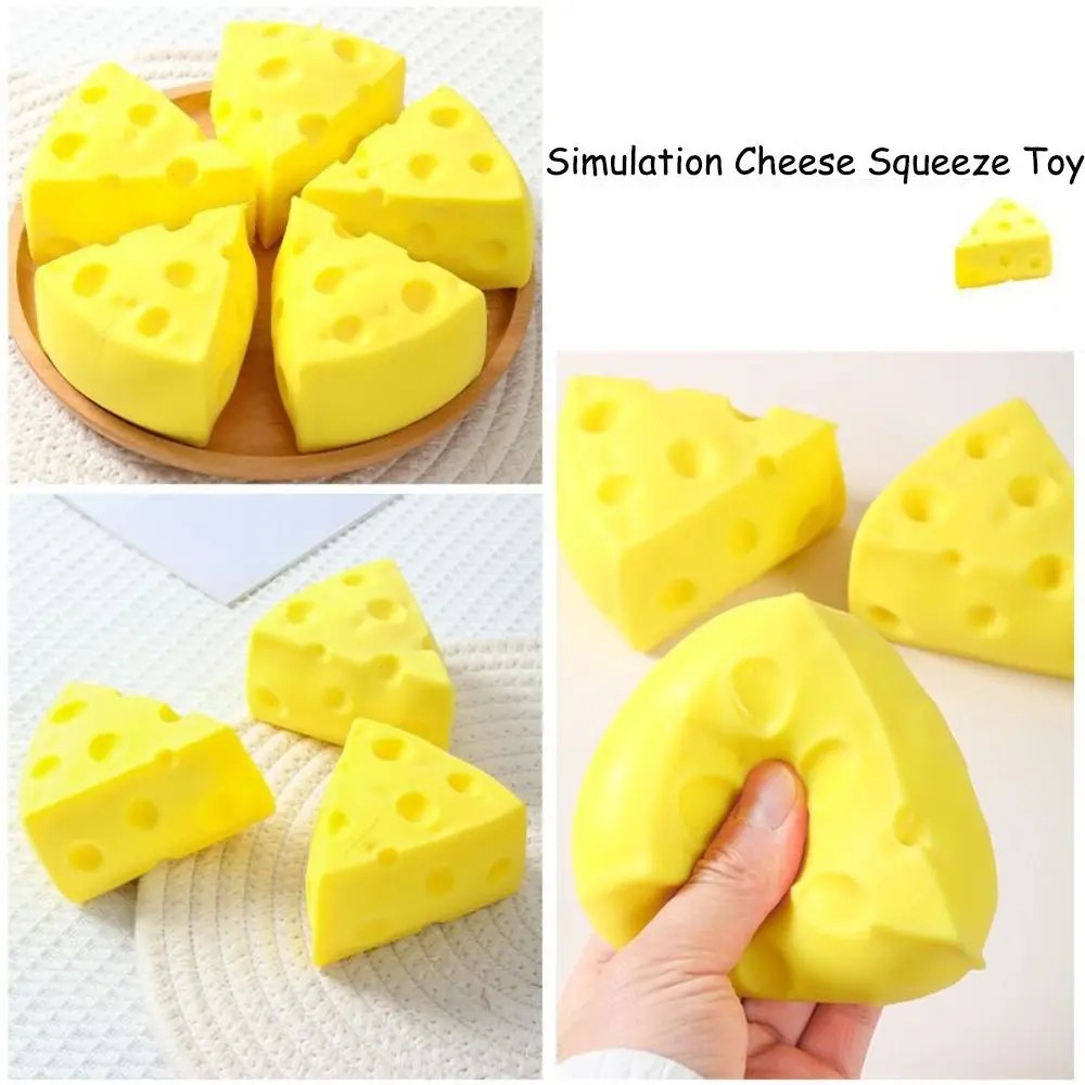 Squeeze Toy Simulation Cheese  Sticky Soft Decompressing Pinching Cheese