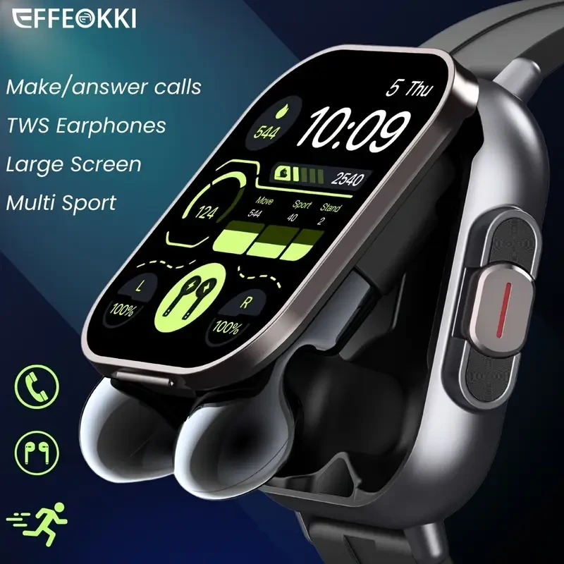 EFFEOKKI 2.01 HD Smartwatch with TWS Earbuds