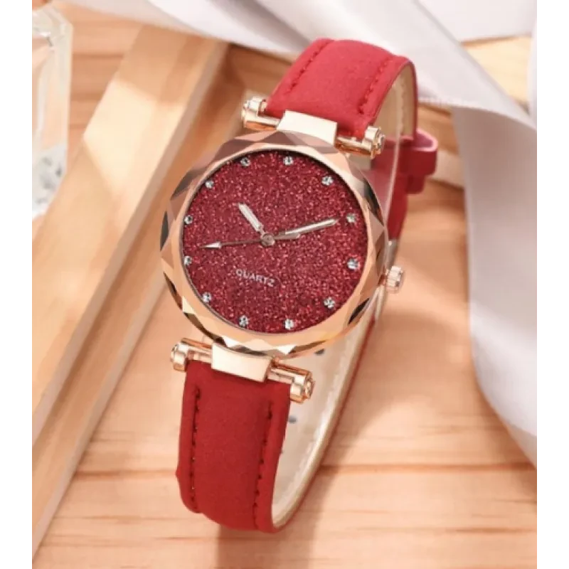Star Fashion Frosted Belt Watch