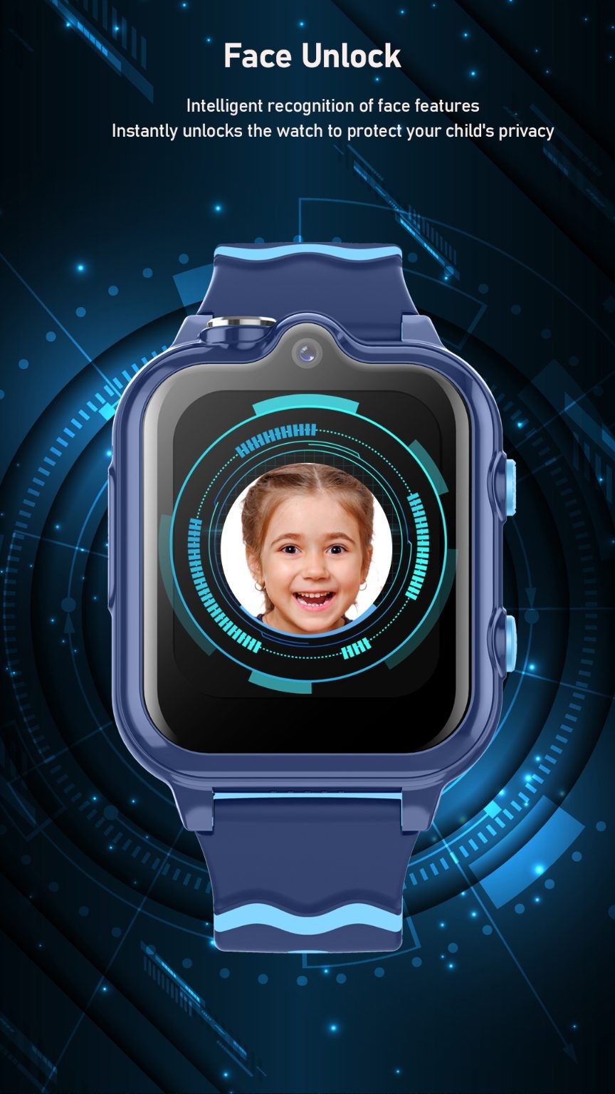 Kids Smart Watch, D35 Model, 4G Video call, IPX7 Water Proof, Black