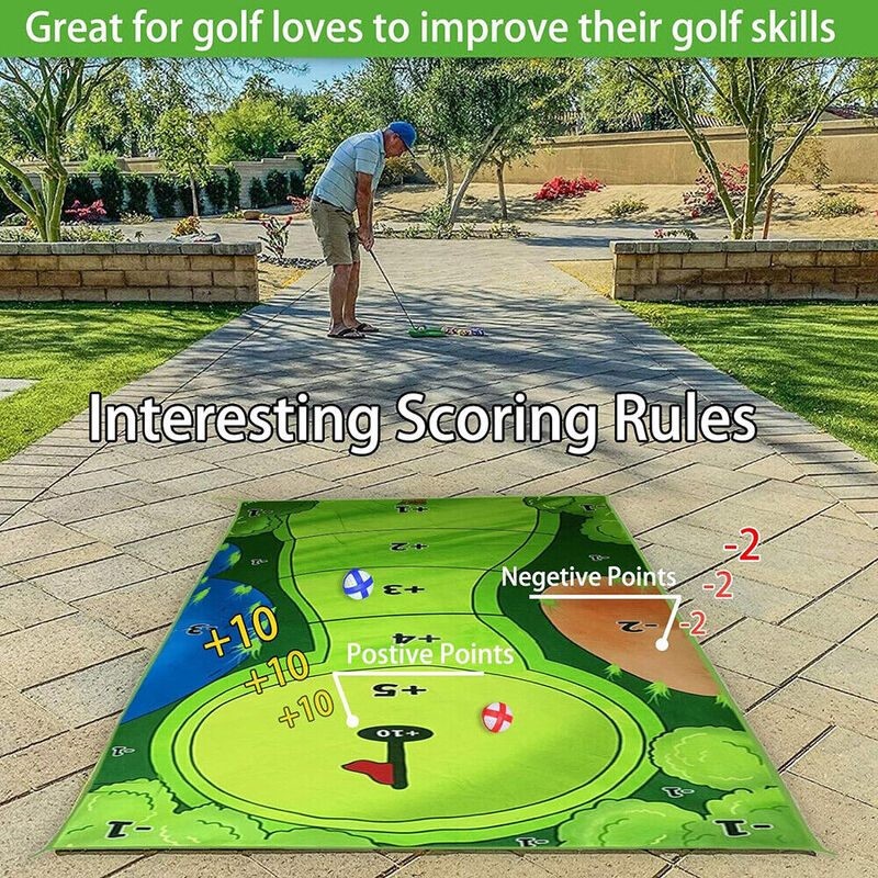 Mini Golf Game Set Golf Putting Chipping Hitting Mats Family