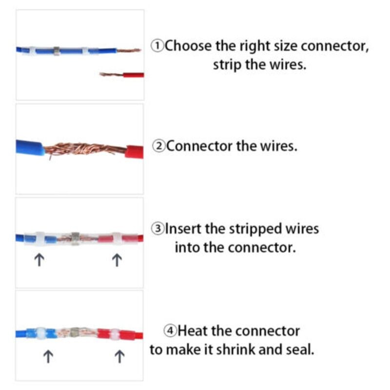 300pcs Solder Seal Sleeve Heat Shrink Butt Wire Connectors Terminals