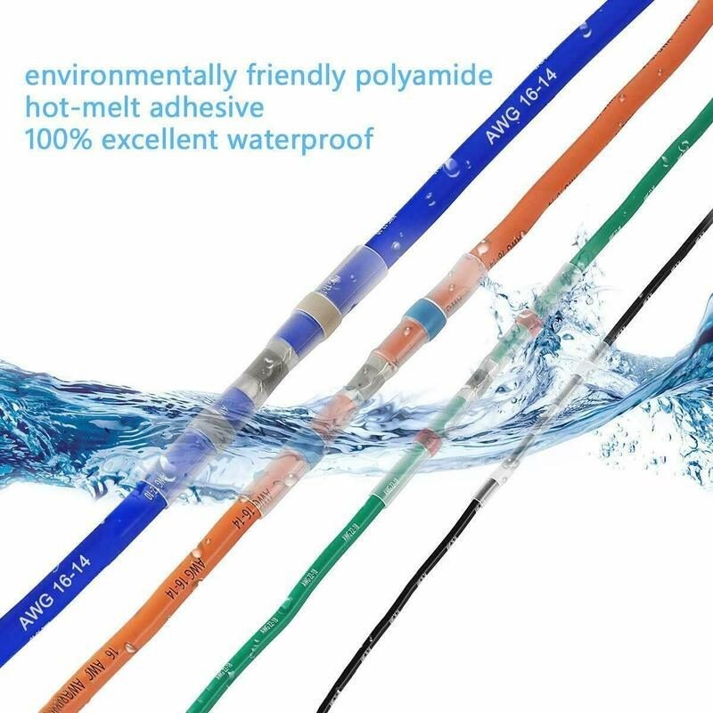 300pcs Solder Seal Sleeve Heat Shrink Butt Wire Connectors Terminals