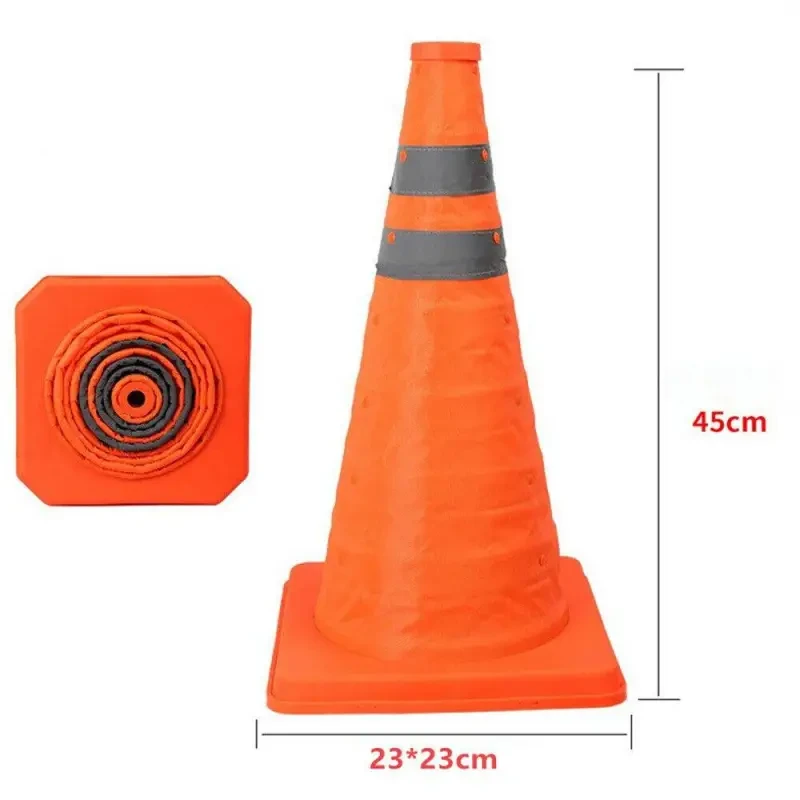 Folding Traffic Road Cone Telescopic Reflective Tape Warning Sign Safety Witches