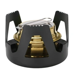 Mini Alcohol Stove Brass Aluminum Alloy Safe Windproof Portable Widely Used Mini Backpacking Stove for Camping Cooking Black