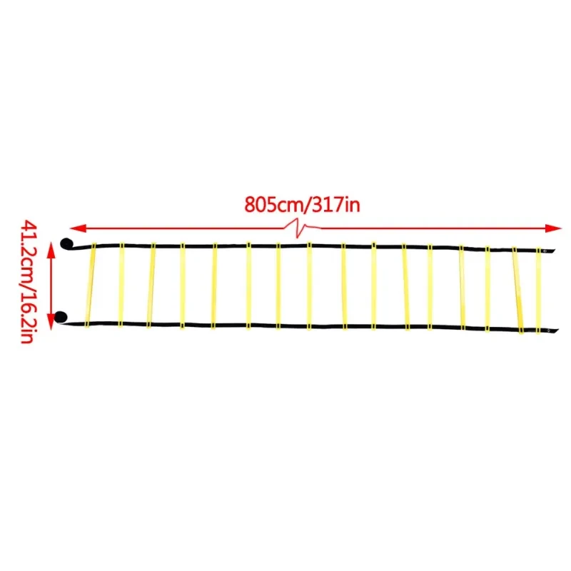 8m Soccer Ball Football Flexibility Speed Training Fitness Jumping Ladder (Yellow)