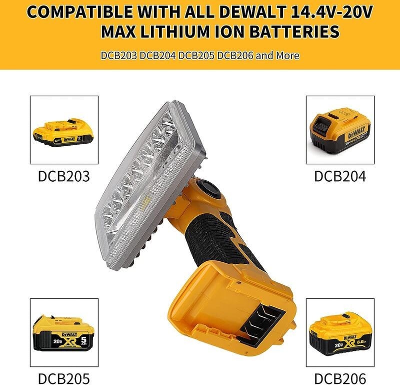 Cordless LED Work Light Power by DeWalt battery