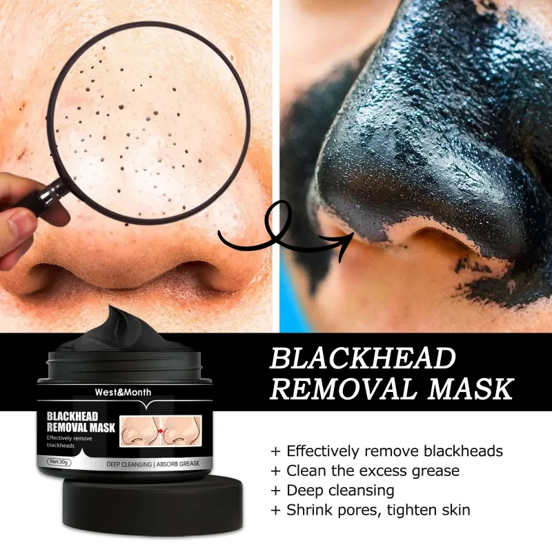 West&Month Blackhead Removal Mask, Peel Off Remove Blackhead Activated Carbon Cleansing Face Mask