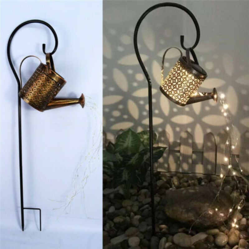 LED Watering Can String Light Solar Outdoor Garden Art Lamp