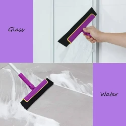 Floor Squeegee WiperBroom Floor Tile Cleaning Household Extendable Handle Purple
