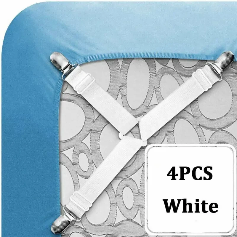 Bed Sheet Holder Straps 4pcs Fasteners Triangle Elastic Suspender Clips Gripper