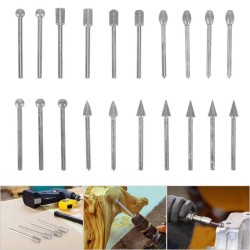 20pcs Diamond Burr Engraving Rotary Tool Drill Bit Kit Burrs Bur Set Tools DIY