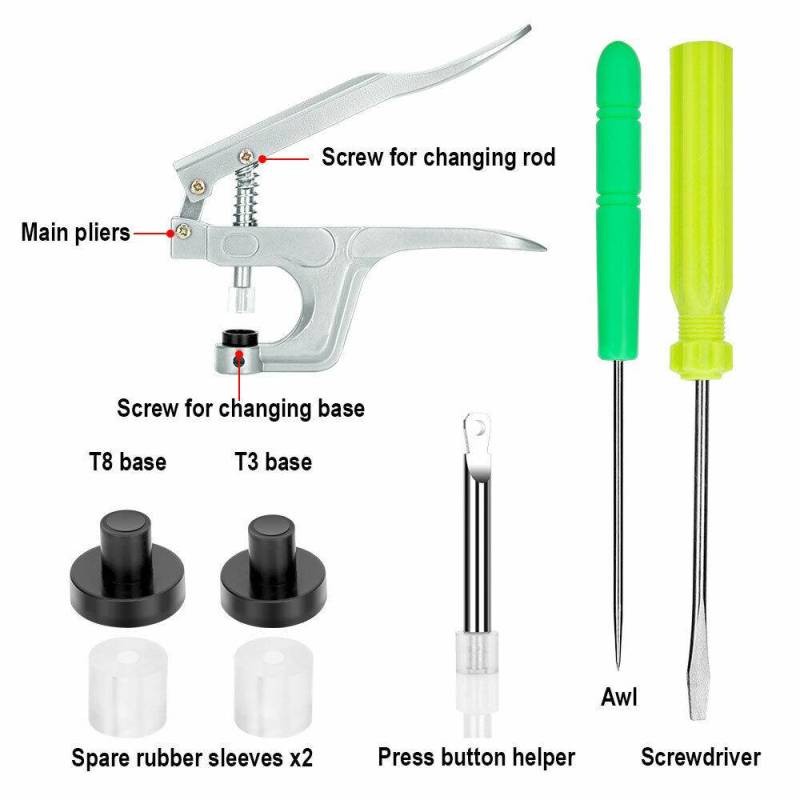300xPlier Tool For Press Studs Plastic Snap KAM T5 Fastener Button Crafting Kit