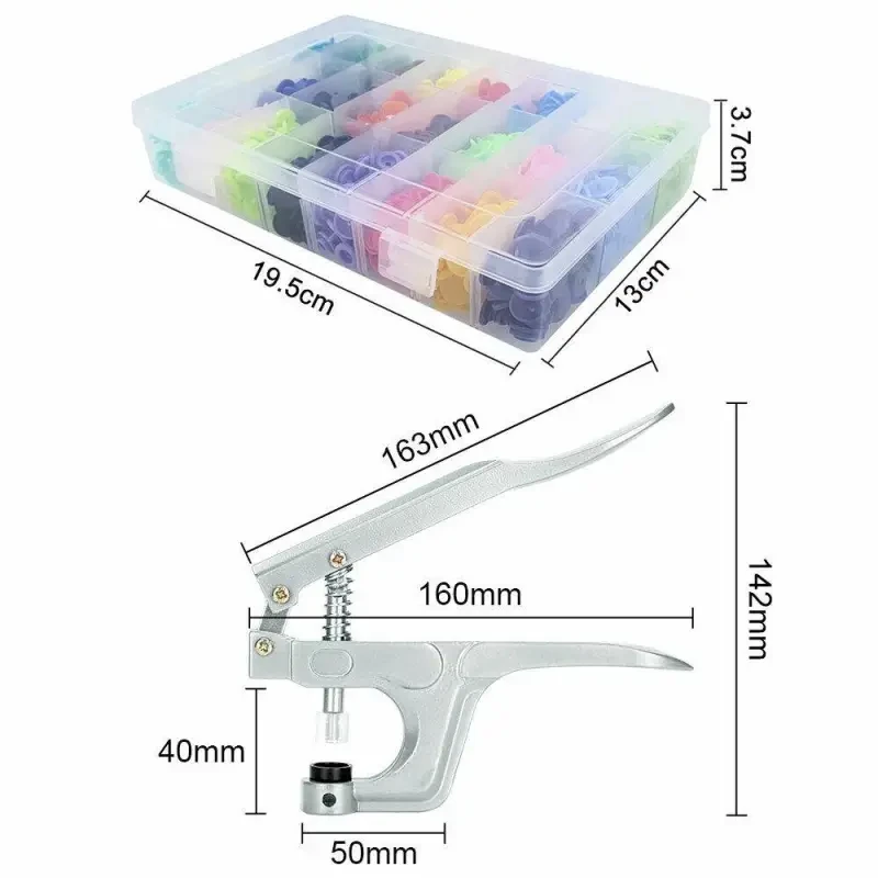 300xPlier Tool For Press Studs Plastic Snap KAM T5 Fastener Button Crafting Kit