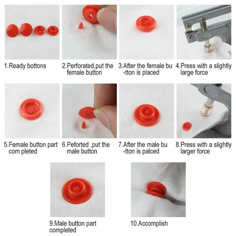 300xPlier Tool For Press Studs Plastic Snap KAM T5 Fastener Button Crafting Kit