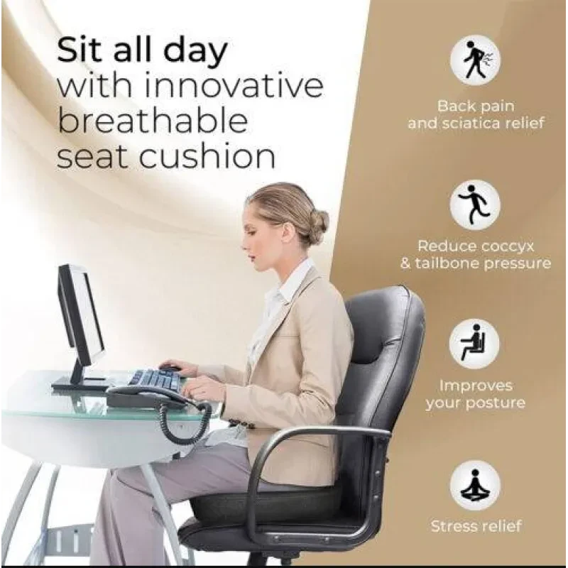 Coccyx Seat Cushion Ergonomic Posture Car AU Relieve Sciatica Back Tailbone Pain