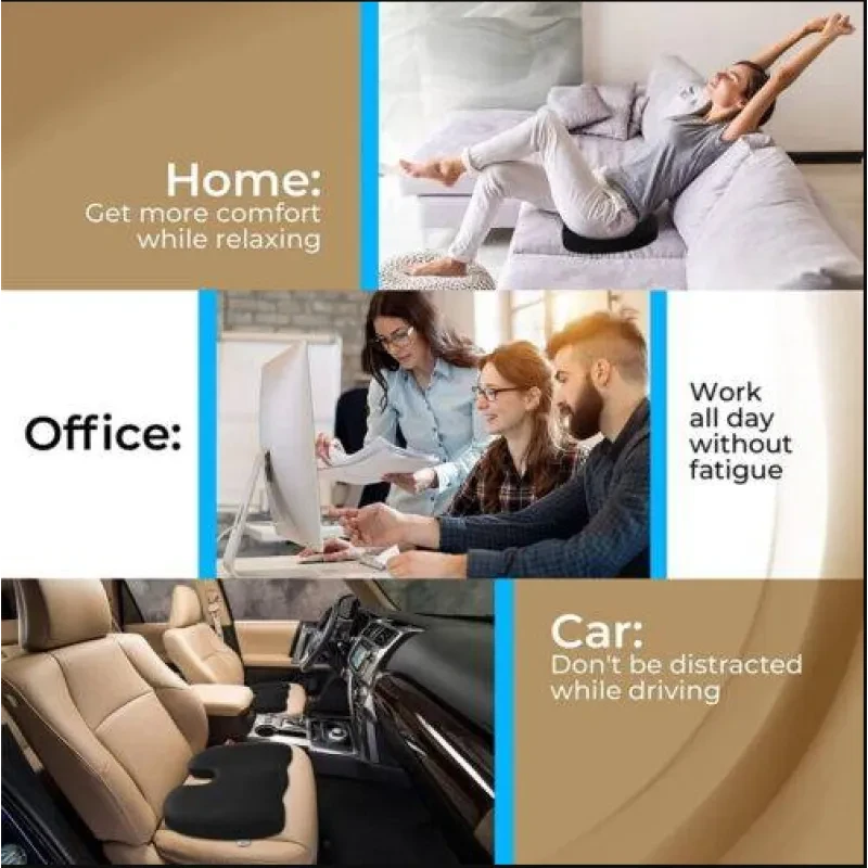 Coccyx Seat Cushion Ergonomic Posture Car AU Relieve Sciatica Back Tailbone Pain