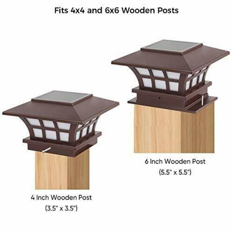 Fence Post Cap Solar Lights Outdoor Lamp Warm White