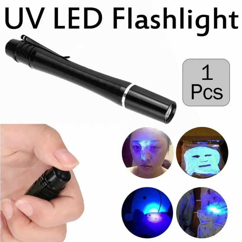 Mini UV Inspection Pen Torch Ultra Violet Flashlight Pocket Lamp Fluoresce