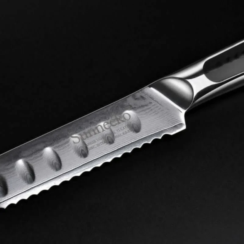 Bread Knife 8 Inch Damascus Steel Professional Serrated Cake Knife