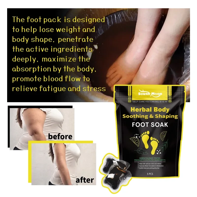 South Moon Herbal Body Soothing & Shaping Foot Soak, Firming Thigh Muscle Shaping Gel Foam Foot Pack