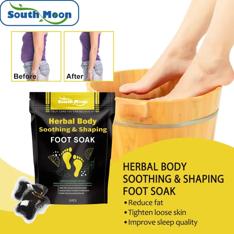 South Moon Herbal Body Soothing & Shaping Foot Soak, Firming Thigh Muscle Shaping Gel Foam Foot Pack