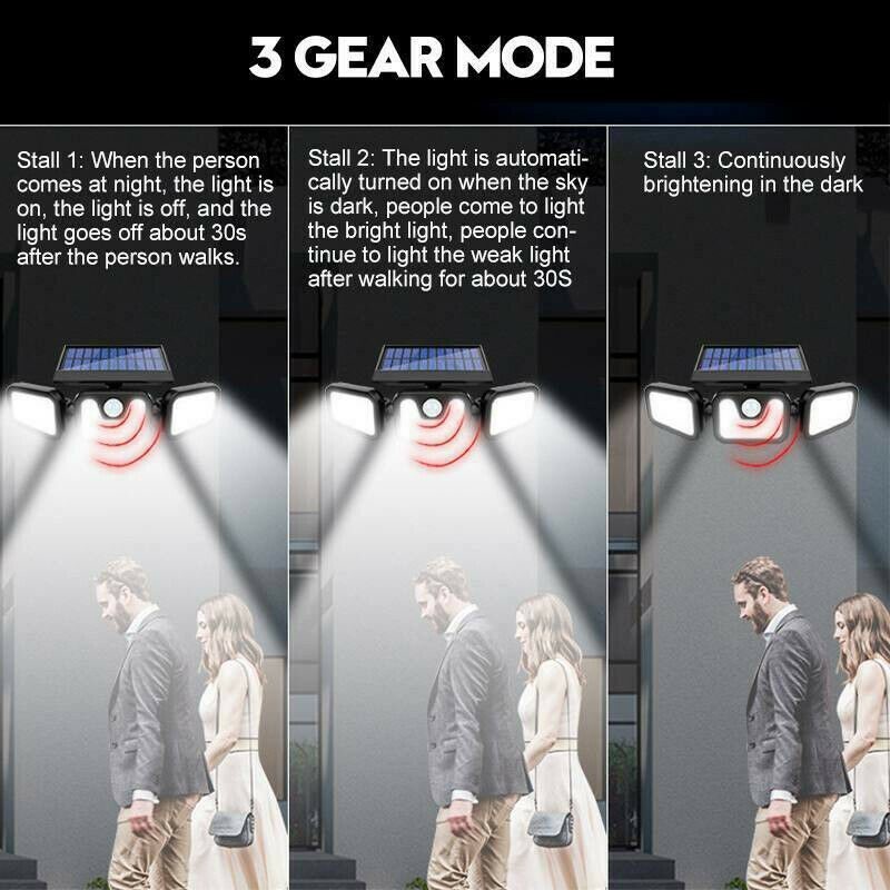 2 x Solar Wall Lights Wall Security Flood Lamp