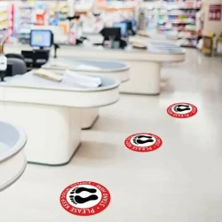 10 Pcs Social Distancing Floor Vinyl Sticker,1.5M Distance, Floor Sticker Decal