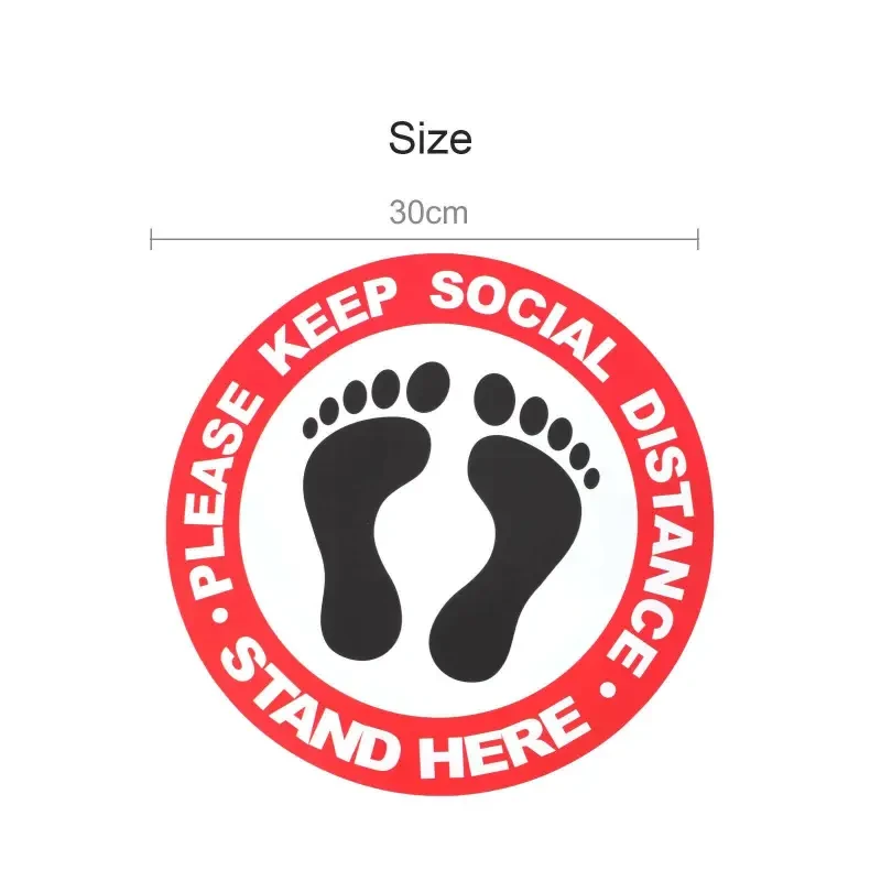 10 Pcs Social Distancing Floor Vinyl Sticker,1.5M Distance, Floor Sticker Decal
